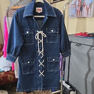 SOLID & STRIPED Blue Denim Mini Dress